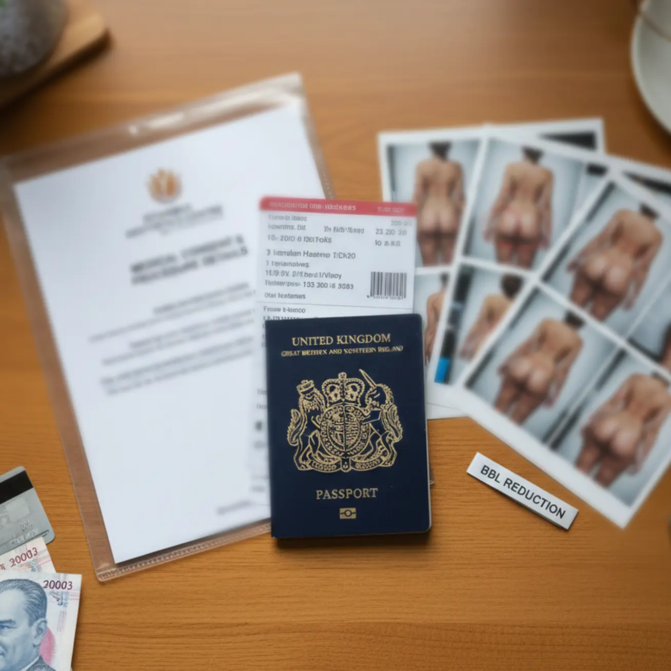 pre trip checklist for BBL reduction in Turkey medical photos passport travel documents